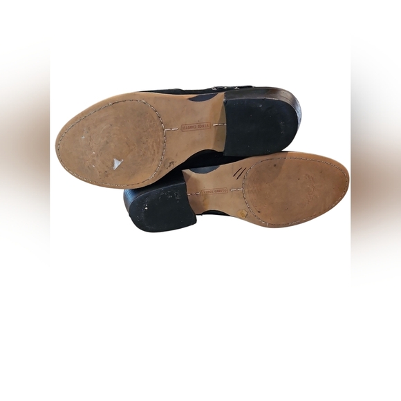 Vince Camuto SZ 7.5 Black Pevista D'Orsay Pull On Suede Biker Heeled Bootie - Picture 7 of 11